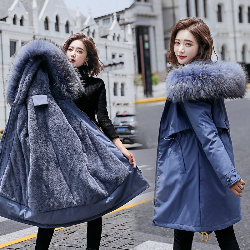冬アウター パイルコート 100KG ジャケット 女性用 毛襟 綿服 韓国風 裏地付き 綿服_3