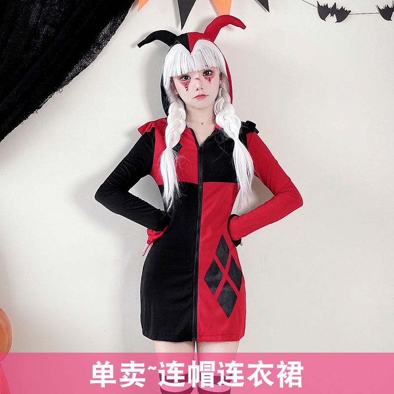 ハロウィン大人用コスチュームコスプレサーカスピエロ女性コスホラーバックソウルパフォーマンスコスチュームポーカークイーンコスチューム_5