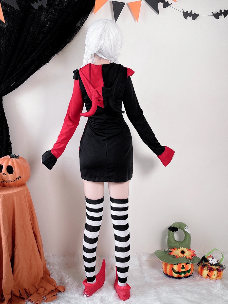 ハロウィン大人用コスチュームコスプレサーカスピエロ女性コスホラーバックソウルパフォーマンスコスチュームポーカークイーンコスチューム_10