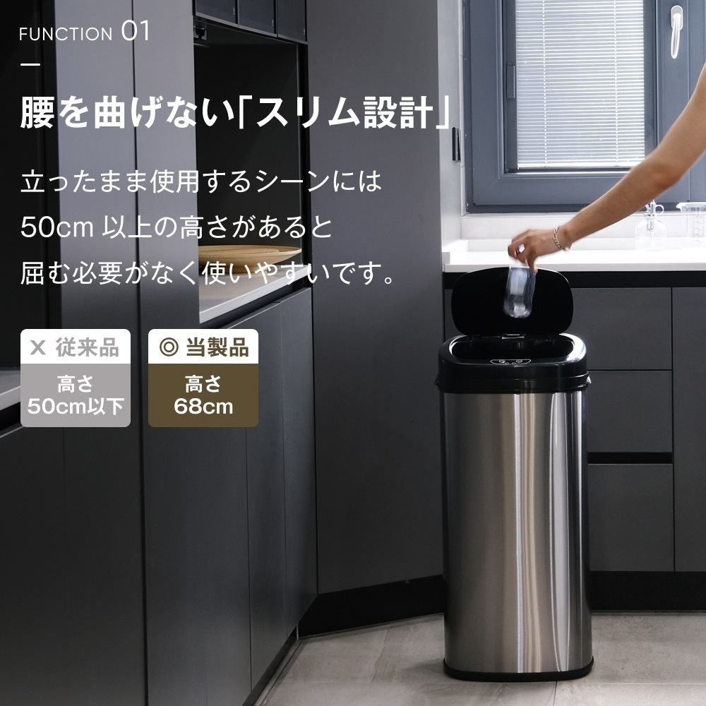 ひらけ ゴミ箱 45L 自動開閉 ゴミ箱 おしゃれ 大容量 ゴミ箱 ふた付き スリム キッチン センサー ひらけ ゴミ箱 45L 自動開閉 ゴミ箱 おしゃれ 大容量 ゴミ箱 ふた付き スリム キッチン センサー