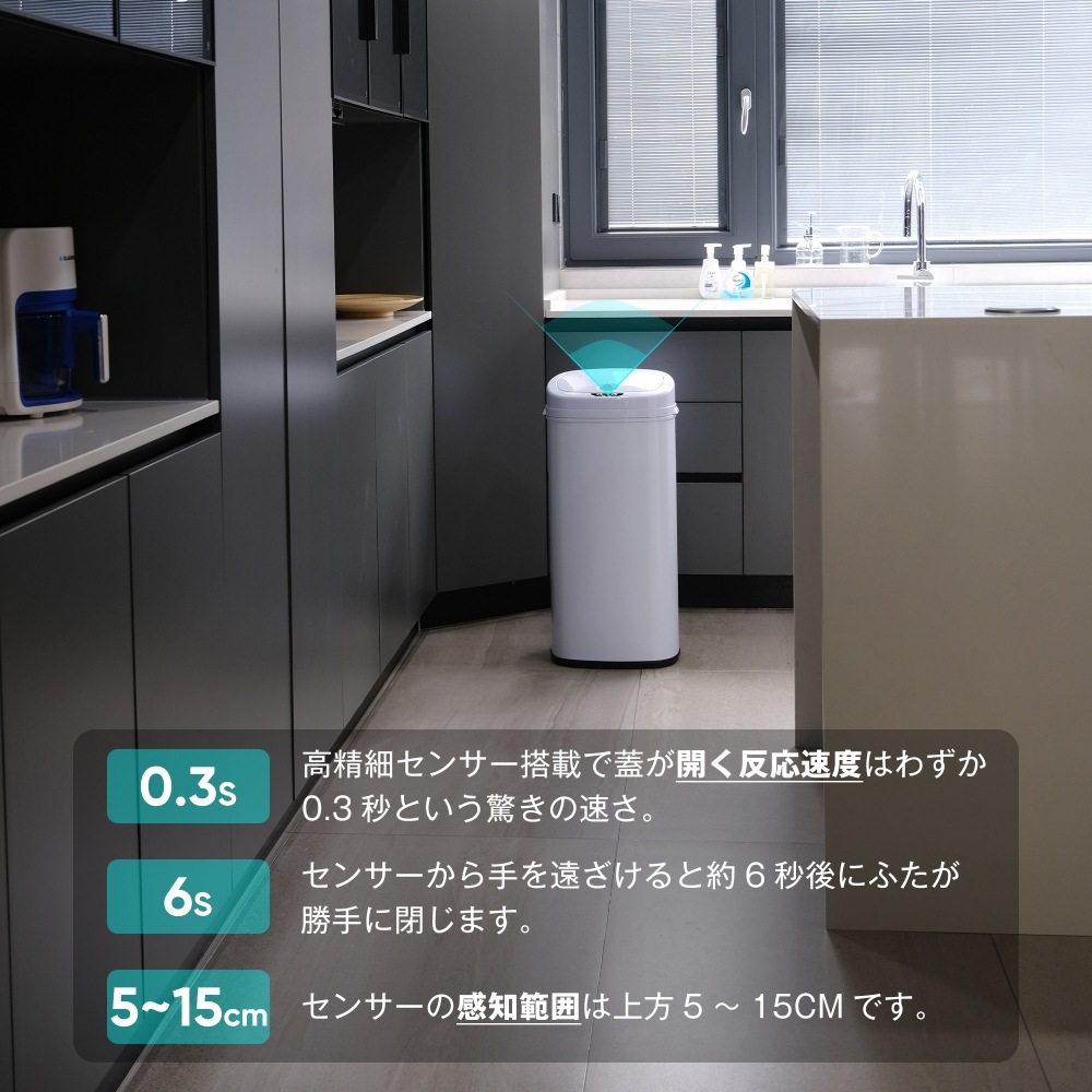 ひらけ ゴミ箱 45L 自動開閉 ゴミ箱 おしゃれ 大容量 ゴミ箱 ふた付き スリム キッチン センサー ひらけ ゴミ箱 45L 自動開閉 ゴミ箱 おしゃれ 大容量 ゴミ箱 ふた付き スリム キッチン センサー