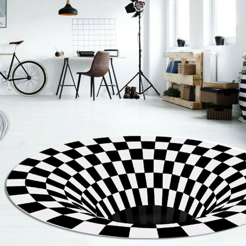 マット 円形マット 直径160cm 錯視図形 アート 芸術 ラグマット ラグカーペット チェッカーボード Optical illusion art 防音 円形 シンプル おしゃれ 滑り止め付 部屋用 マット 円形マット 直径160cm 錯視図形 アート 芸術 ラグマット ラグカーペット チェッカーボード Optical illusion art 防音 円形 シンプル おしゃれ 滑り止め付 部屋用