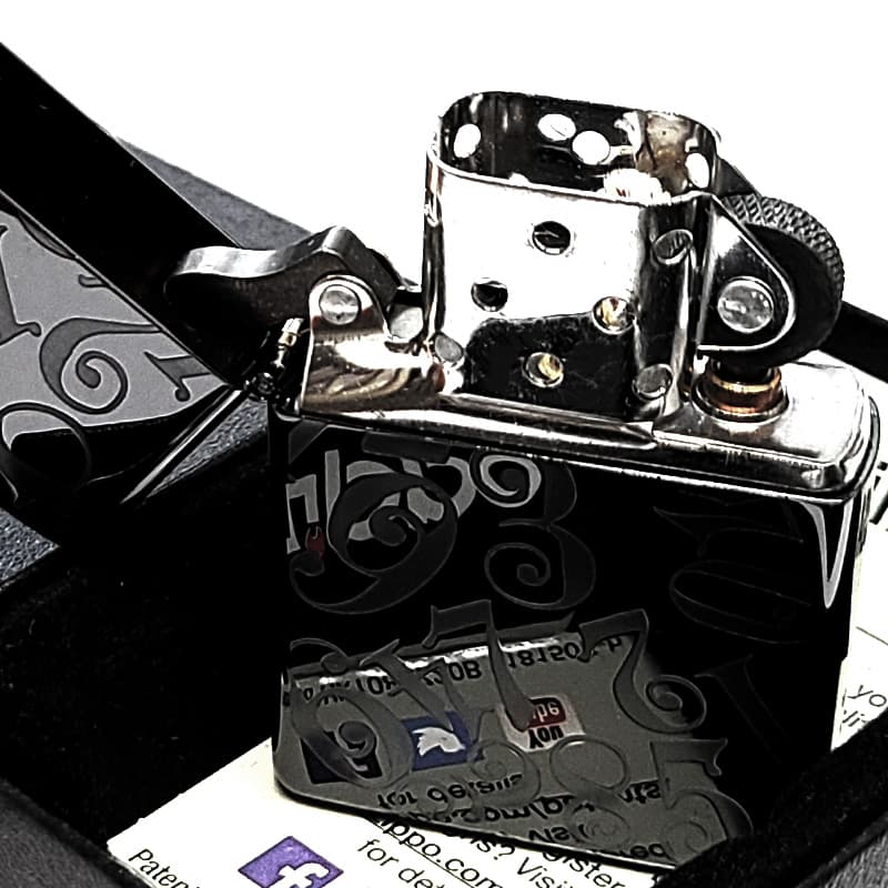 ZIPPO 数字 ジッポ ライター ブラック ダイヤル 廃盤 かっこいい ナンバー チタンコーティング 黒 彫刻 シンプル 絶版品 メンズ おしゃれ ギフト プレゼント_3