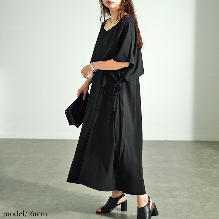 【即納】大きいサイズレディース ワンピース フェイクトップスレイヤードサイドリボンワンピース ワンピ ロング マキシ 半袖 5分袖 ドルマン フェイクレイヤード リボン フレア ストレッチ 伸縮 無地 【即納】大きいサイズレディース ワンピース フェイクトップスレイヤードサイドリボンワンピース ワンピ ロング マキシ 半袖 5分袖 ドルマン フェイクレイヤード リボン フレア ストレッチ 伸縮 無地