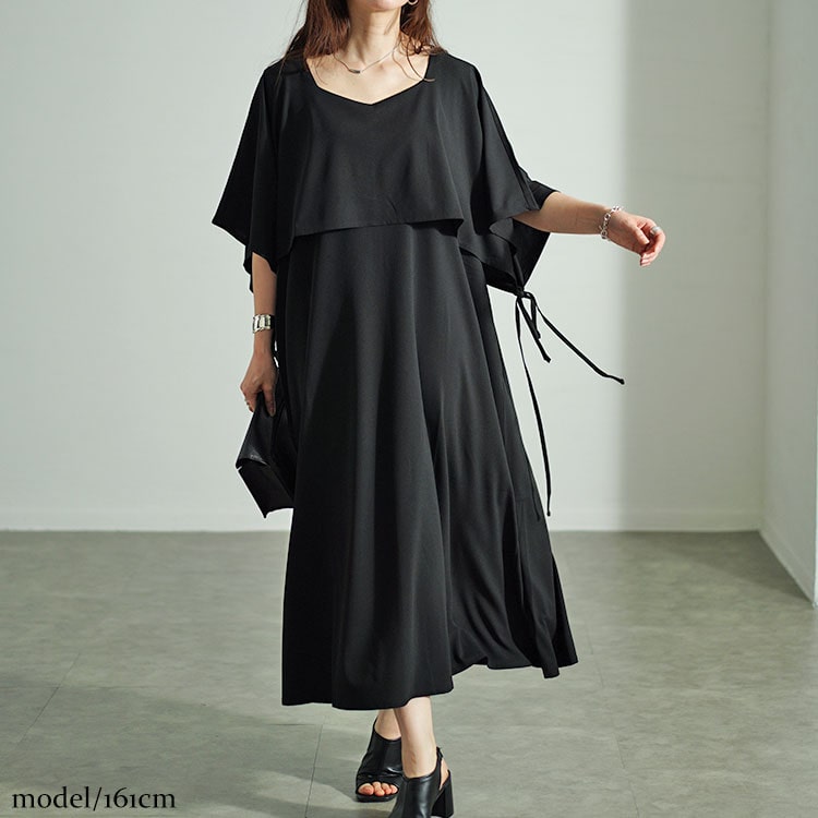 【即納】大きいサイズレディース ワンピース フェイクトップスレイヤードサイドリボンワンピース ワンピ ロング マキシ 半袖 5分袖 ドルマン フェイクレイヤード リボン フレア ストレッチ 伸縮 無地 【即納】大きいサイズレディース ワンピース フェイクトップスレイヤードサイドリボンワンピース ワンピ ロング マキシ 半袖 5分袖 ドルマン フェイクレイヤード リボン フレア ストレッチ 伸縮 無地