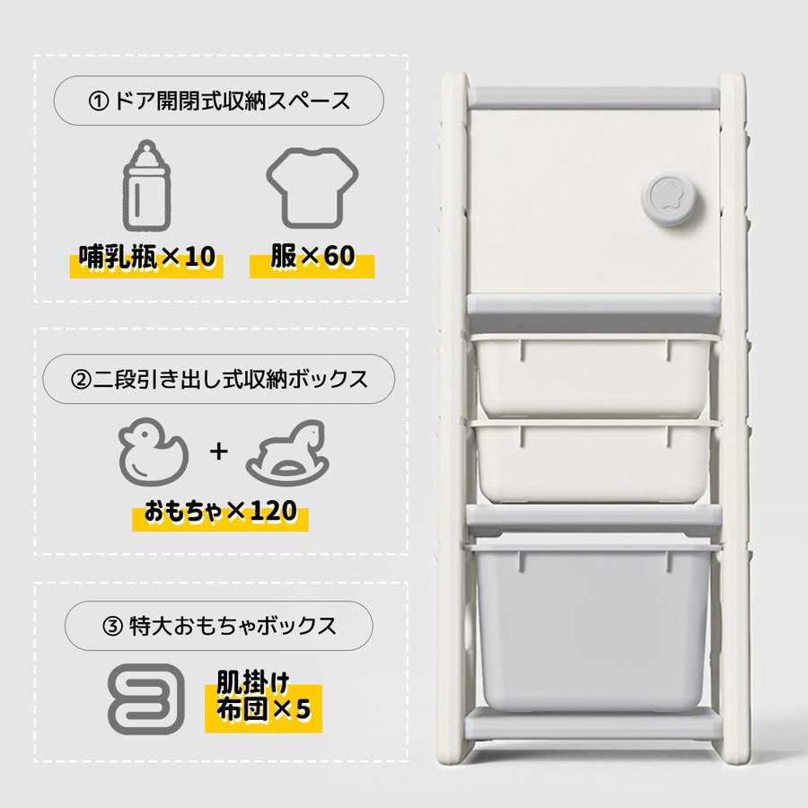 【Lサイズ】 おもちゃ収納ラック キッズ 子供服 おもちゃ箱 収納ケース 車 分類収納 子供部屋_8