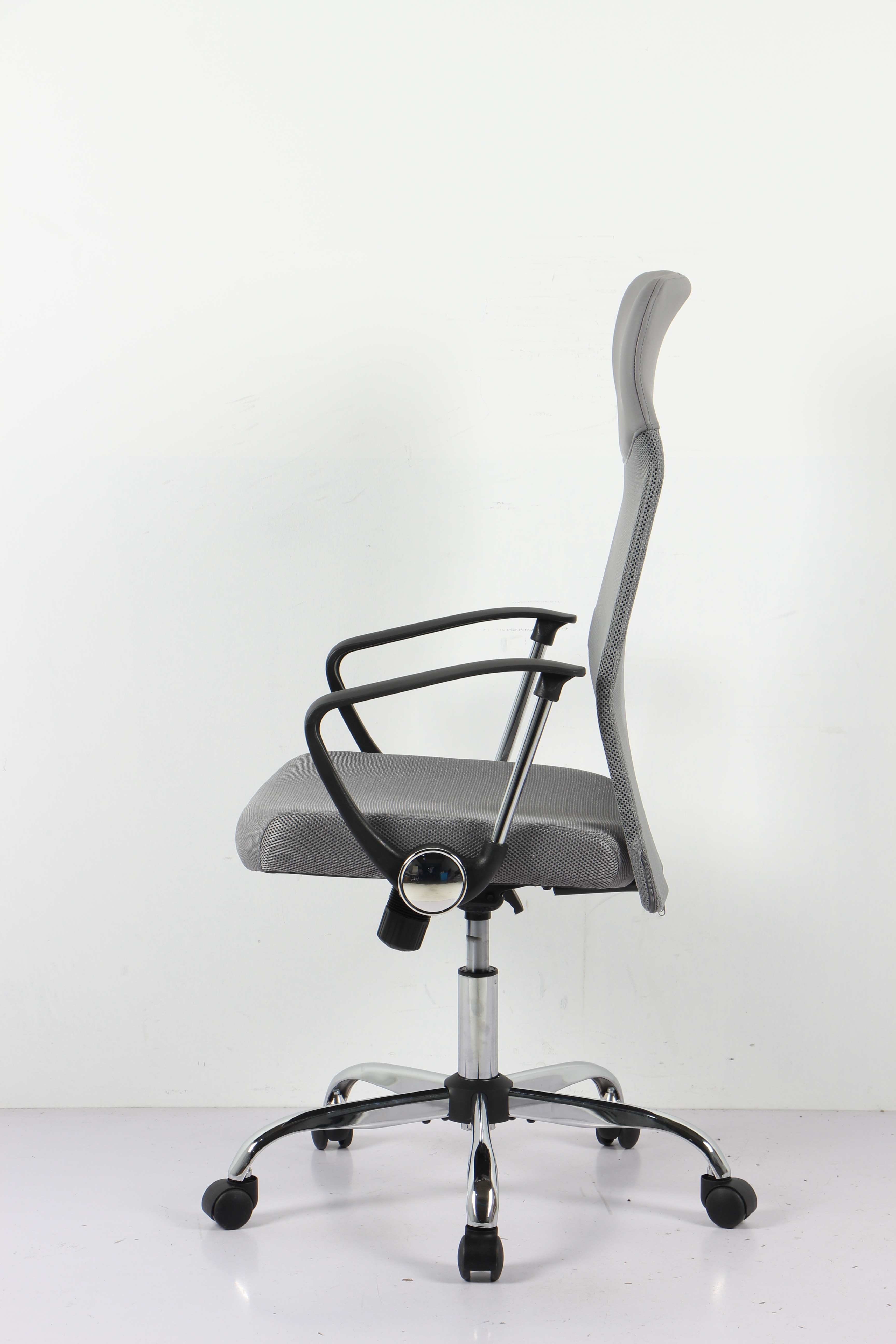 【国内出荷 - 3日配達】【ライトグレー】オフィスチェア メッシュ+PU ハイバック　大人気