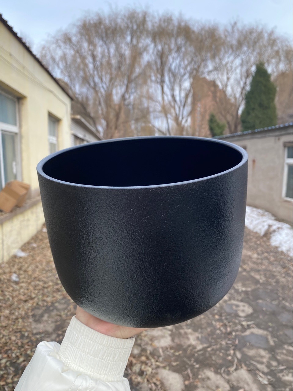 黒水晶碗唱歌碗仏印碗8インチ打楽器_1