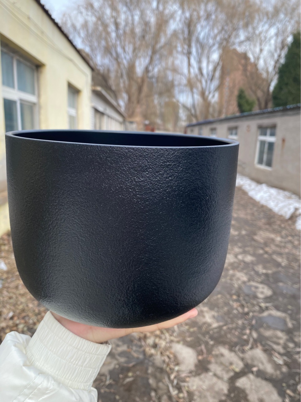 黒水晶碗唱歌碗仏印碗8インチ打楽器_2