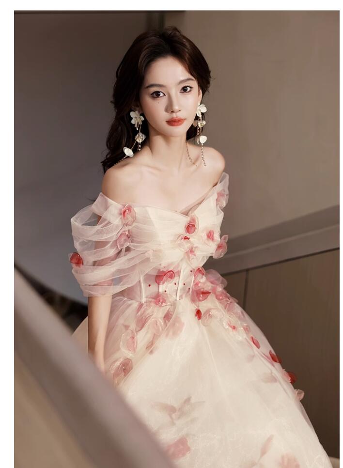 ウエディングドレス Long dress「XS~2XL」編み上げ オフショルダー シンプル パーティードレス ロングドレス 結婚式 Aラインワンピース 演奏会ドレス 発表会 二次会 イブニングドレス