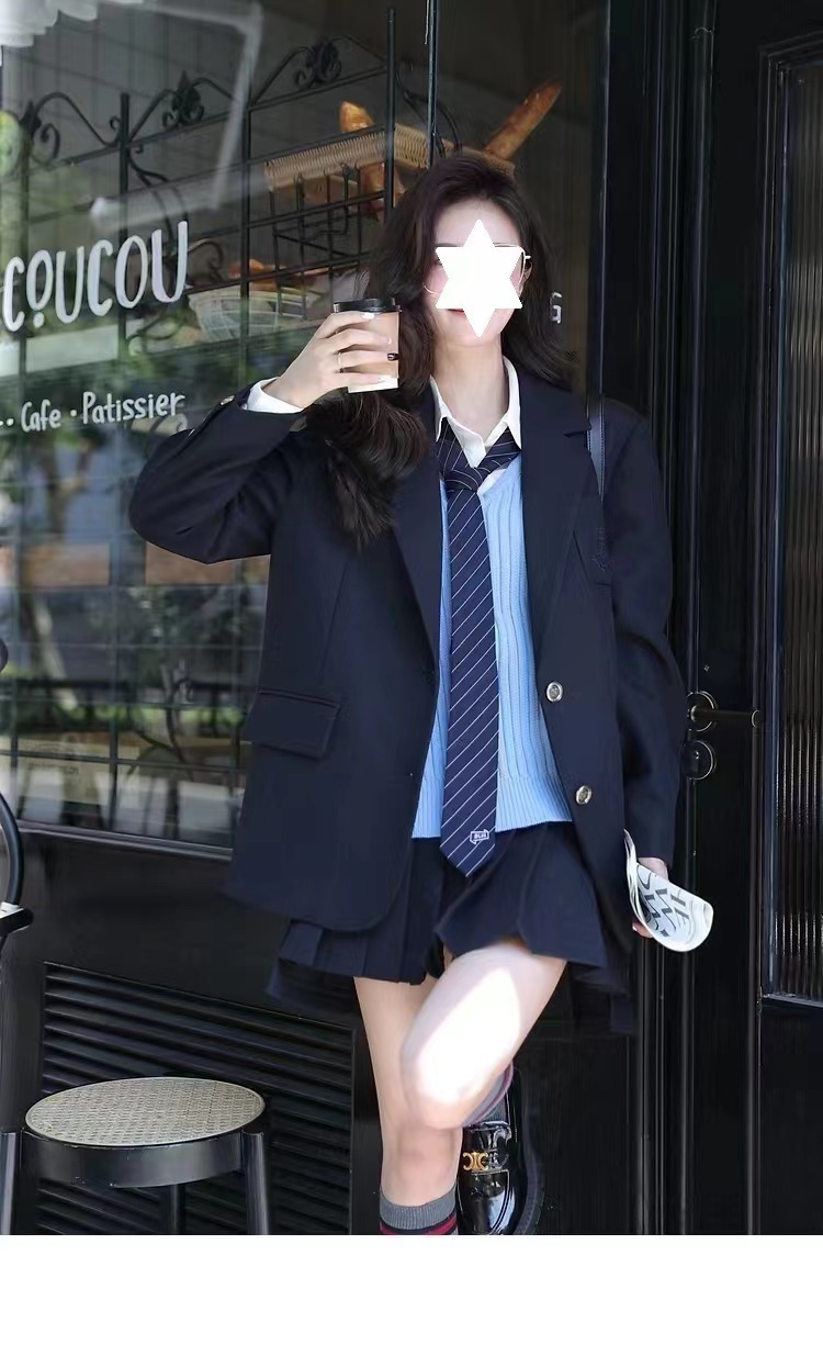 おしゃれなアカデミア風スーツ 高級感のある学生JK制服4点セット_14