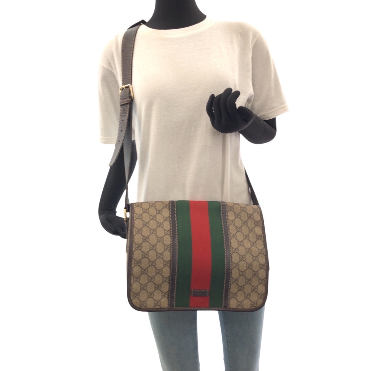 美品 シェリーライン ベージュ ブラウン ゴールド金具 GGスプリームキャンバス 211130 斜め掛け ショルダーバッグ 男女兼用 レディース 503516 美品 シェリーライン ベージュ ブラウン ゴールド金具 GGスプリームキャンバス 211130 斜め掛け ショルダーバッグ 男女兼用 レディース 503516