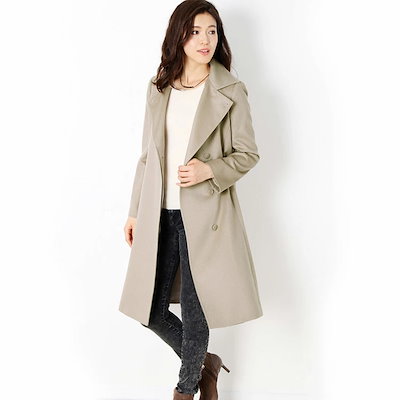 【1点限り】カシミヤ コート ベルト 付き レディース カシミヤ100％ レディース 婦人用 カシミヤ コート カシミア 女性用 カシミア きれいめ フォーマル 裏地 キュプラ グレージュ 冬 20代