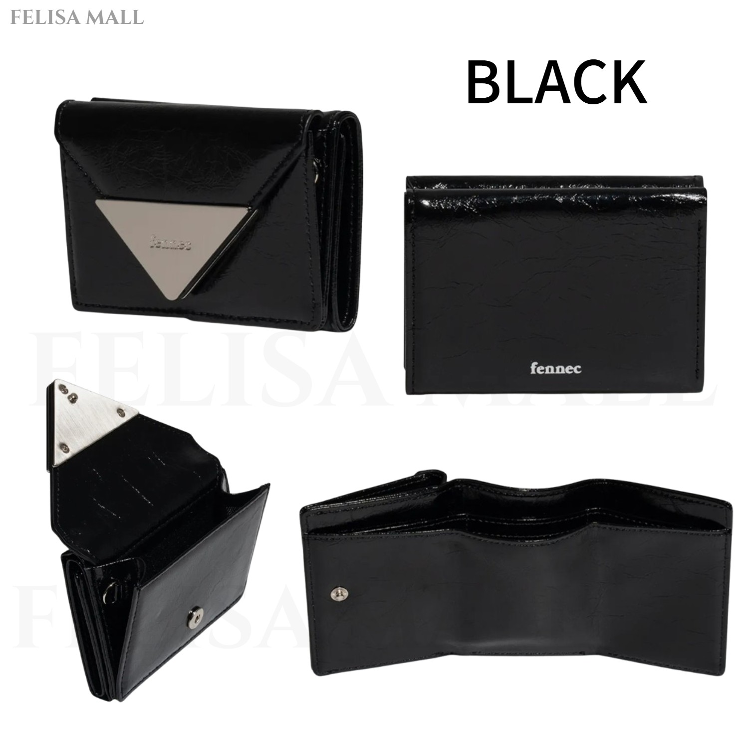 [FENNEC] 女性財布 3段 韓国財布 韓国ファッション CRINKLE TRIANGLE TRIPLE WALLET_4