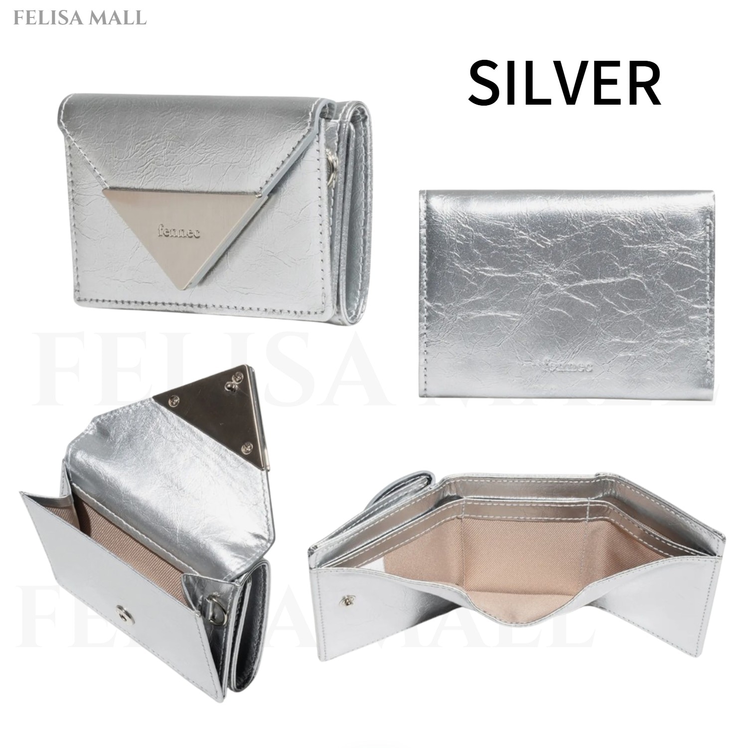 [FENNEC] 女性財布 3段 韓国財布 韓国ファッション CRINKLE TRIANGLE TRIPLE WALLET_5