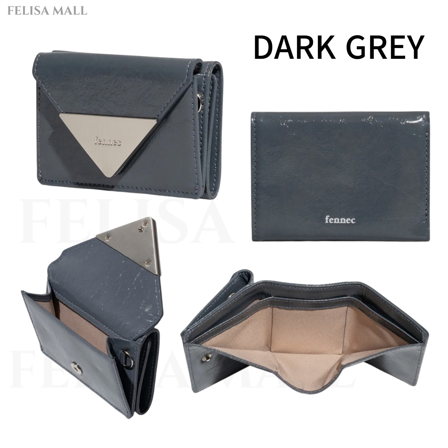 [FENNEC] 女性財布 3段 韓国財布 韓国ファッション CRINKLE TRIANGLE TRIPLE WALLET_6