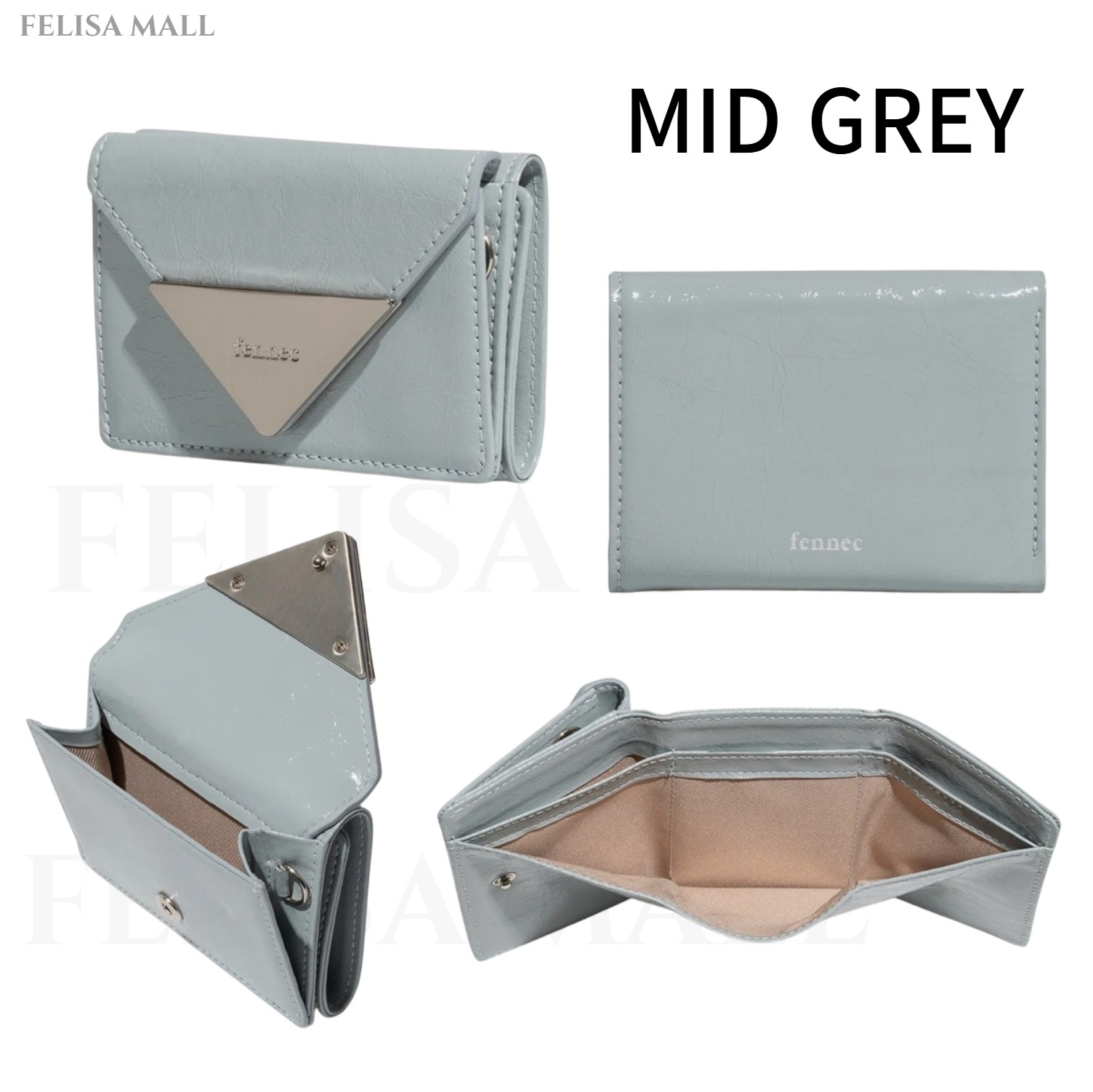 [FENNEC] 女性財布 3段 韓国財布 韓国ファッション CRINKLE TRIANGLE TRIPLE WALLET_7