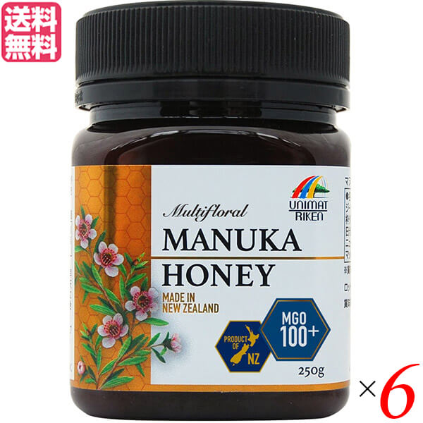マヌカハニー MGO100+ マルチフローラル 250g ユニマットリケン 蜂蜜 はちみつ 6個セッ マヌカハニー MGO100+ マルチフローラル 250g ユニマットリケン 蜂蜜 はちみつ 6個セッ