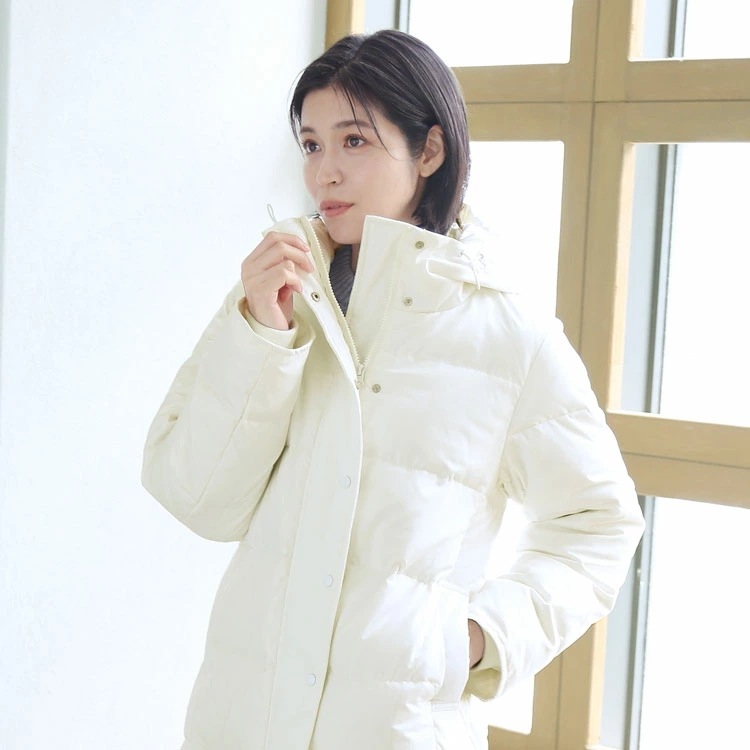 【訳あり】【アウトレット】 ダウンコート フード付き リブ袖 レディース ダウン80% オフホワイト 0 0 5F (08000317-1r) 【訳あり】【アウトレット】 ダウンコート フード付き リブ袖 レディース ダウン80% オフホワイト 0 0 5F (08000317-1r)