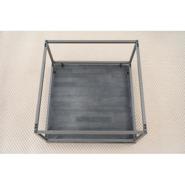 ローテーブル おしゃれ ミッドセンチュリー 棚 ラック シンプル アーバンモダン 木目 机 デスク 60×60cm_3