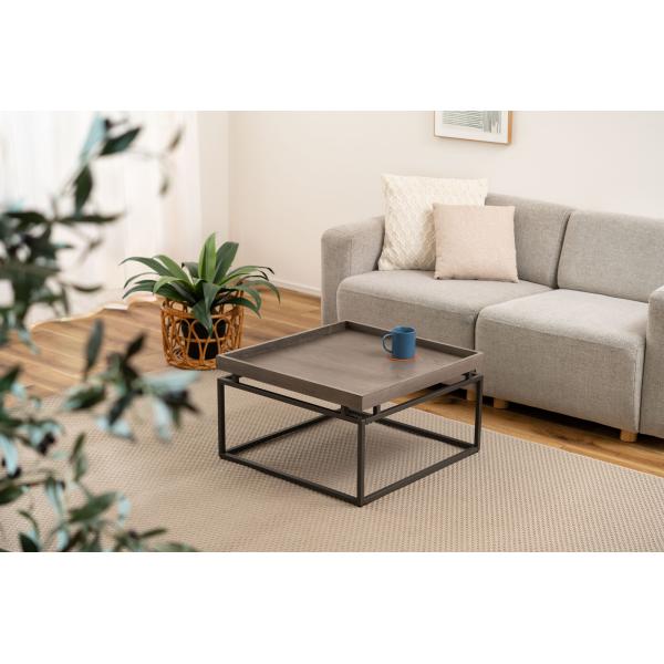 ローテーブル おしゃれ ミッドセンチュリー 棚 ラック シンプル アーバンモダン 木目 机 デスク 60×60cm_5