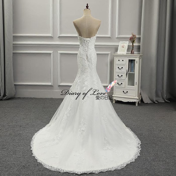 自然の中にも溶け込むマーメイドドレス ウェディングドレス スレンダードレス 結婚式ドレス 二次会_2