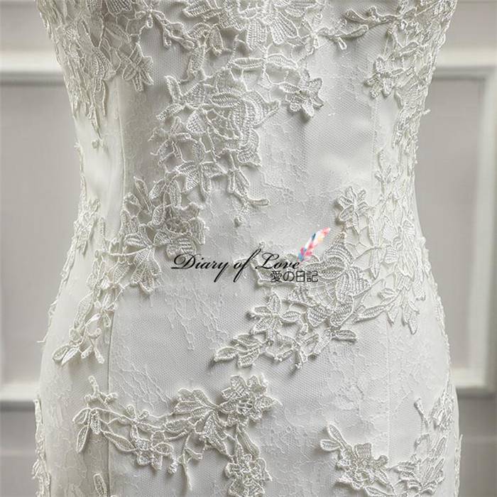 自然の中にも溶け込むマーメイドドレス ウェディングドレス スレンダードレス 結婚式ドレス 二次会_4