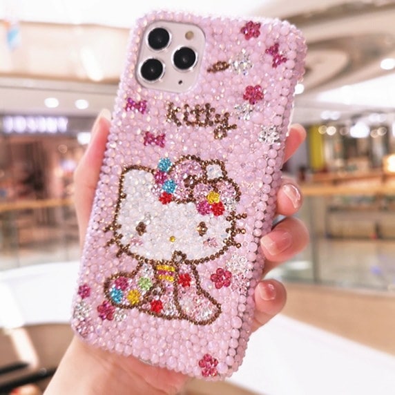 キティちゃん ストーンケース iPhone用 Qoo10] かわいい キティー ちゃん ラインストー