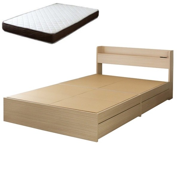 ダブルベッド マットレスセット リバーシブルポケットコイルマット 2口コンセント 引き出し収納 宮 ヘッドボード 棚付 収納ベッド ダブルベッド マットレスセット リバーシブルポケットコイルマット 2口コンセント 引き出し収納 宮 ヘッドボード 棚付 収納ベッド