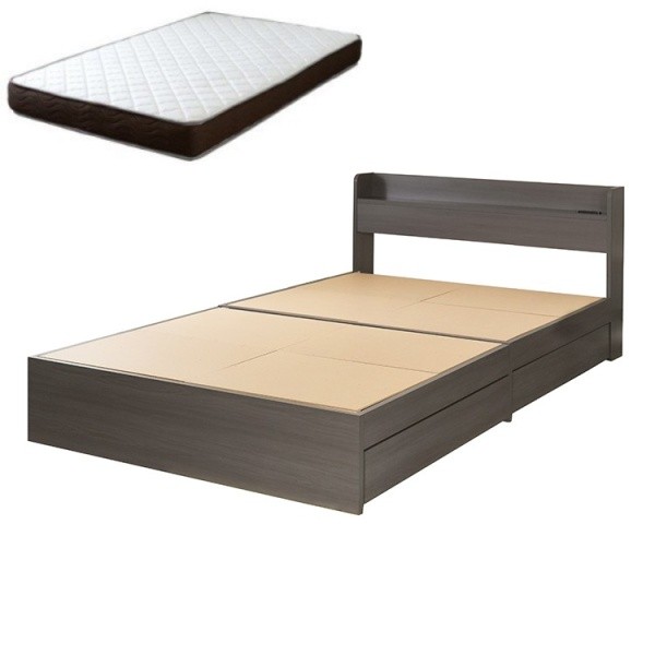 ダブルベッド マットレスセット リバーシブルポケットコイルマット 2口コンセント 引き出し収納 宮 ヘッドボード 棚付 収納ベッド ダブルベッド マットレスセット リバーシブルポケットコイルマット 2口コンセント 引き出し収納 宮 ヘッドボード 棚付 収納ベッド
