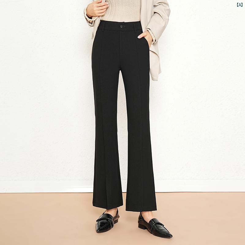 秋 ぴったり 高級 ブーツ カット レディース パンツ 脚長 効果 スリット ベルボトム 小柄 ハイウエスト ドレープ 秋 ぴったり 高級 ブーツ カット レディース パンツ 脚長 効果 スリット ベルボトム 小柄 ハイウエスト ドレープ
