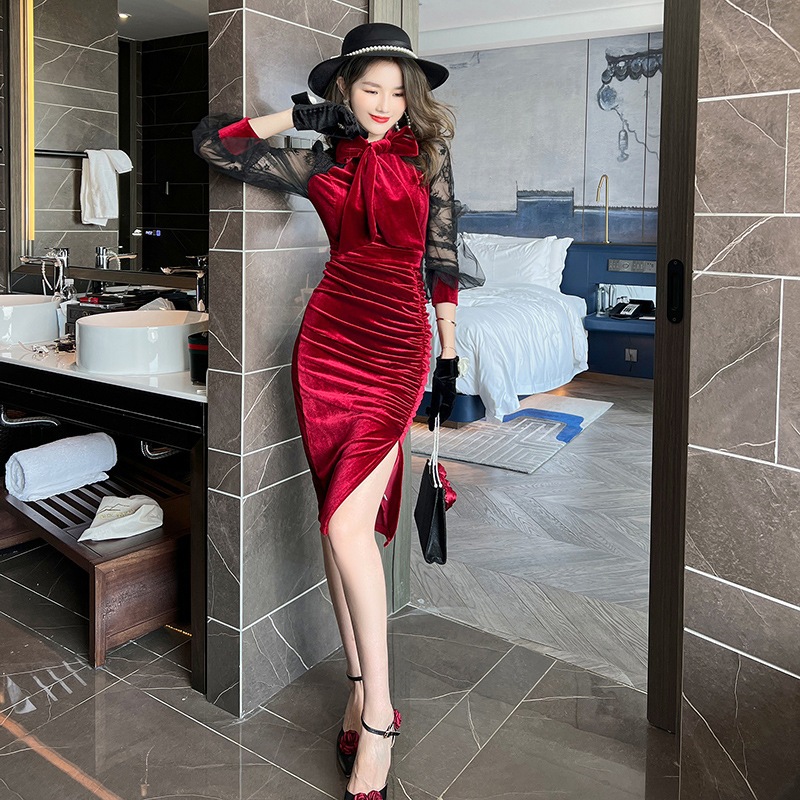 【Fellow 20%割】【JY.上品】 秋 タイトワンピース 蝶結び ベルベット パーティードレス 着痩せ 大人 お呼ばれ 同窓会 披露宴 卒業式 結婚式 ウェディング 二次会 成人式 【Fellow 20%割】【JY.上品】 秋 タイトワンピース 蝶結び ベルベット パーティードレス 着痩せ 大人 お呼ばれ 同窓会 披露宴 卒業式 結婚式 ウェディング 二次会 成人式