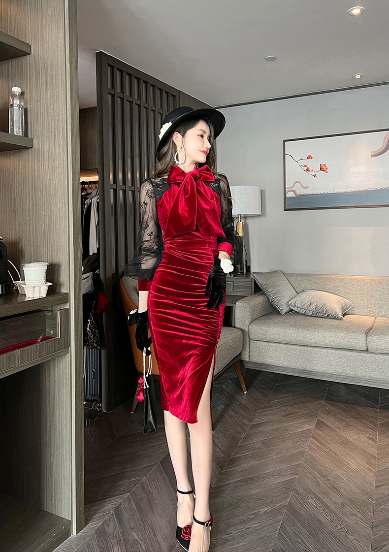 【Fellow 20%割】【JY.上品】 秋 タイトワンピース 蝶結び ベルベット パーティードレス 着痩せ 大人 お呼ばれ 同窓会 披露宴 卒業式 結婚式 ウェディング 二次会 成人式 【Fellow 20%割】【JY.上品】 秋 タイトワンピース 蝶結び ベルベット パーティードレス 着痩せ 大人 お呼ばれ 同窓会 披露宴 卒業式 結婚式 ウェディング 二次会 成人式