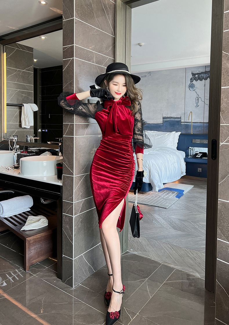 【Fellow 20%割】【JY.上品】 秋 タイトワンピース 蝶結び ベルベット パーティードレス 着痩せ 大人 お呼ばれ 同窓会 披露宴 卒業式 結婚式 ウェディング 二次会 成人式 【Fellow 20%割】【JY.上品】 秋 タイトワンピース 蝶結び ベルベット パーティードレス 着痩せ 大人 お呼ばれ 同窓会 披露宴 卒業式 結婚式 ウェディング 二次会 成人式