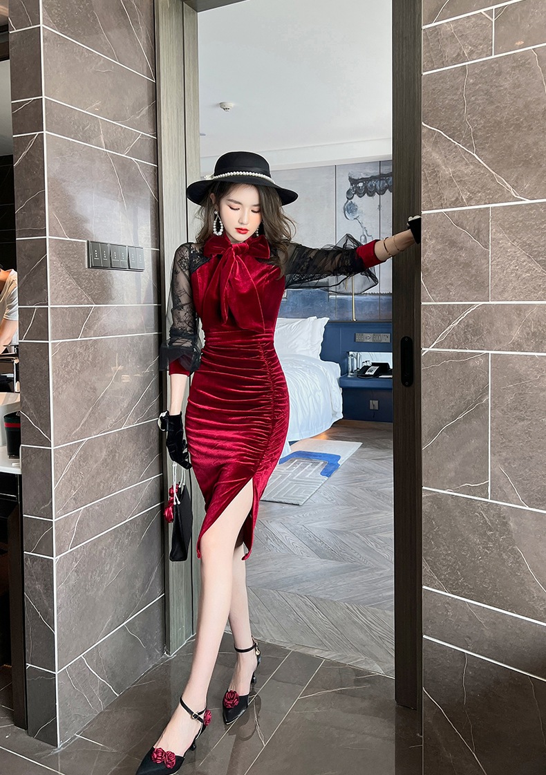 【Fellow 20%割】【JY.上品】 秋 タイトワンピース 蝶結び ベルベット パーティードレス 着痩せ 大人 お呼ばれ 同窓会 披露宴 卒業式 結婚式 ウェディング 二次会 成人式 【Fellow 20%割】【JY.上品】 秋 タイトワンピース 蝶結び ベルベット パーティードレス 着痩せ 大人 お呼ばれ 同窓会 披露宴 卒業式 結婚式 ウェディング 二次会 成人式