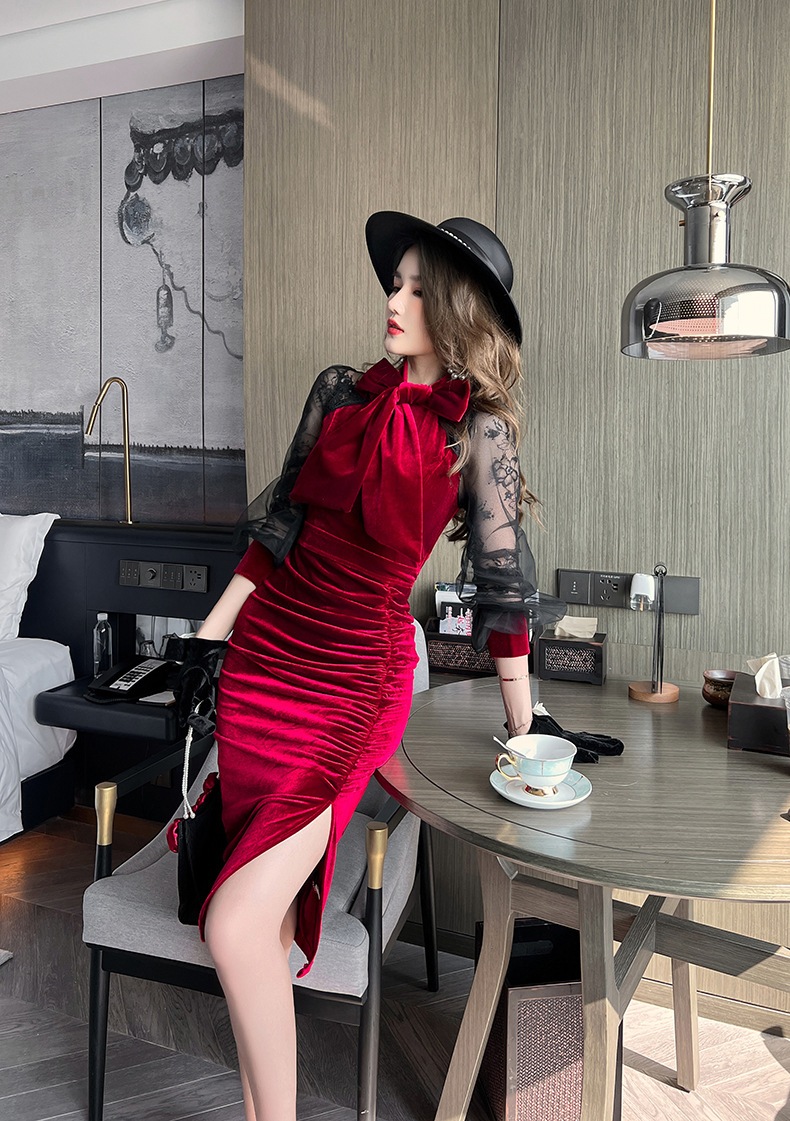 【Fellow 20%割】【JY.上品】 秋 タイトワンピース 蝶結び ベルベット パーティードレス 着痩せ 大人 お呼ばれ 同窓会 披露宴 卒業式 結婚式 ウェディング 二次会 成人式 【Fellow 20%割】【JY.上品】 秋 タイトワンピース 蝶結び ベルベット パーティードレス 着痩せ 大人 お呼ばれ 同窓会 披露宴 卒業式 結婚式 ウェディング 二次会 成人式