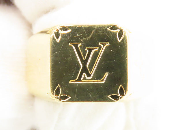 Qoo10] Louis Vuitton 美品ルイヴィトンシグネットリングモノグラ