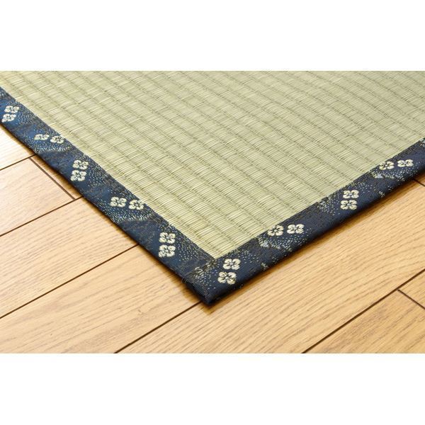 純国産/日本製 糸引織 い草上敷 『梅花』 本間6畳(約286x382cm) 純国産/日本製 糸引織 い草上敷 『梅花』 本間6畳(約286x382cm)