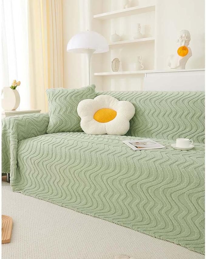 ソファーカバー 2人掛け 肘付き/肘なし 冬用 フリース素材 マルチカバーソファー 北欧風 グレー あったか 厚手 ふわふわ ソファーカバー ベッドスプレッド 超便利 洗える 滑り止め 掛けるだけでホ