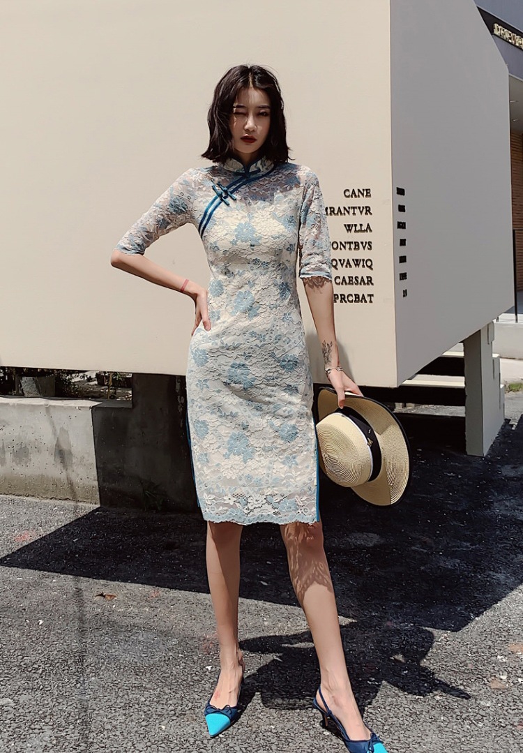 現代風 改良 チャイナドレス ワンピース レディース服22春夏