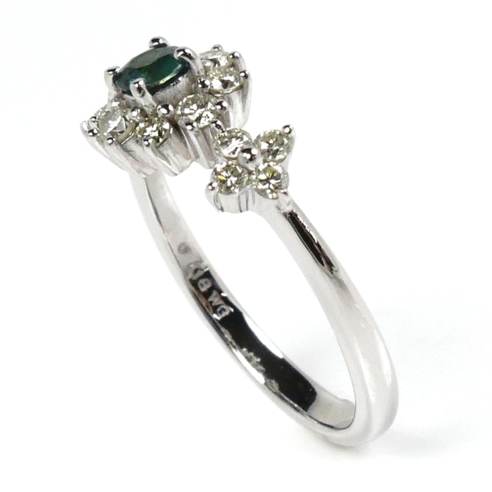 ESTELLE エステール K18WG ホワイトゴールド リング・指輪 アレキサンドライト0.14ct ダイヤモンド 8号 2.6g レディース 中古 美品 ESTELLE エステール K18WG ホワイトゴールド リング・指輪 アレキサンドライト0.14ct ダイヤモンド 8号 2.6g レディース 中古 美品