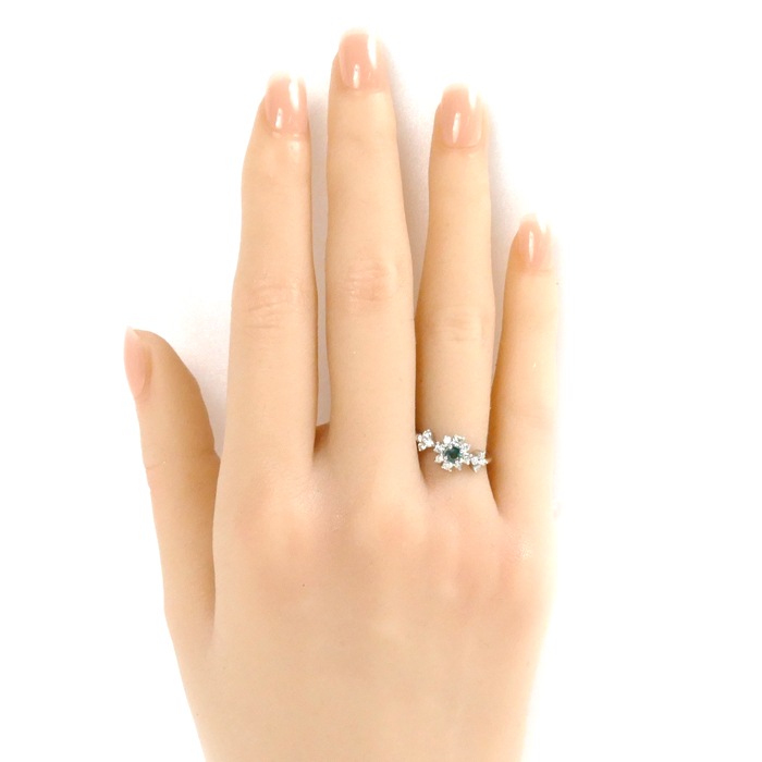 ESTELLE エステール K18WG ホワイトゴールド リング・指輪 アレキサンドライト0.14ct ダイヤモンド 8号 2.6g レディース 中古 美品 ESTELLE エステール K18WG ホワイトゴールド リング・指輪 アレキサンドライト0.14ct ダイヤモンド 8号 2.6g レディース 中古 美品