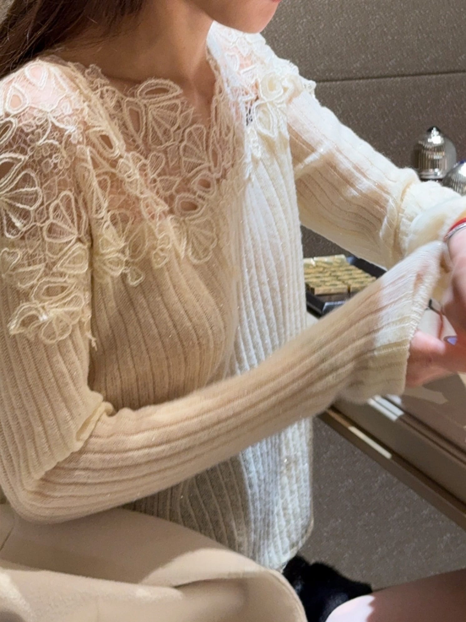 ハーフレース エリーニット ハーフレース エリーニット