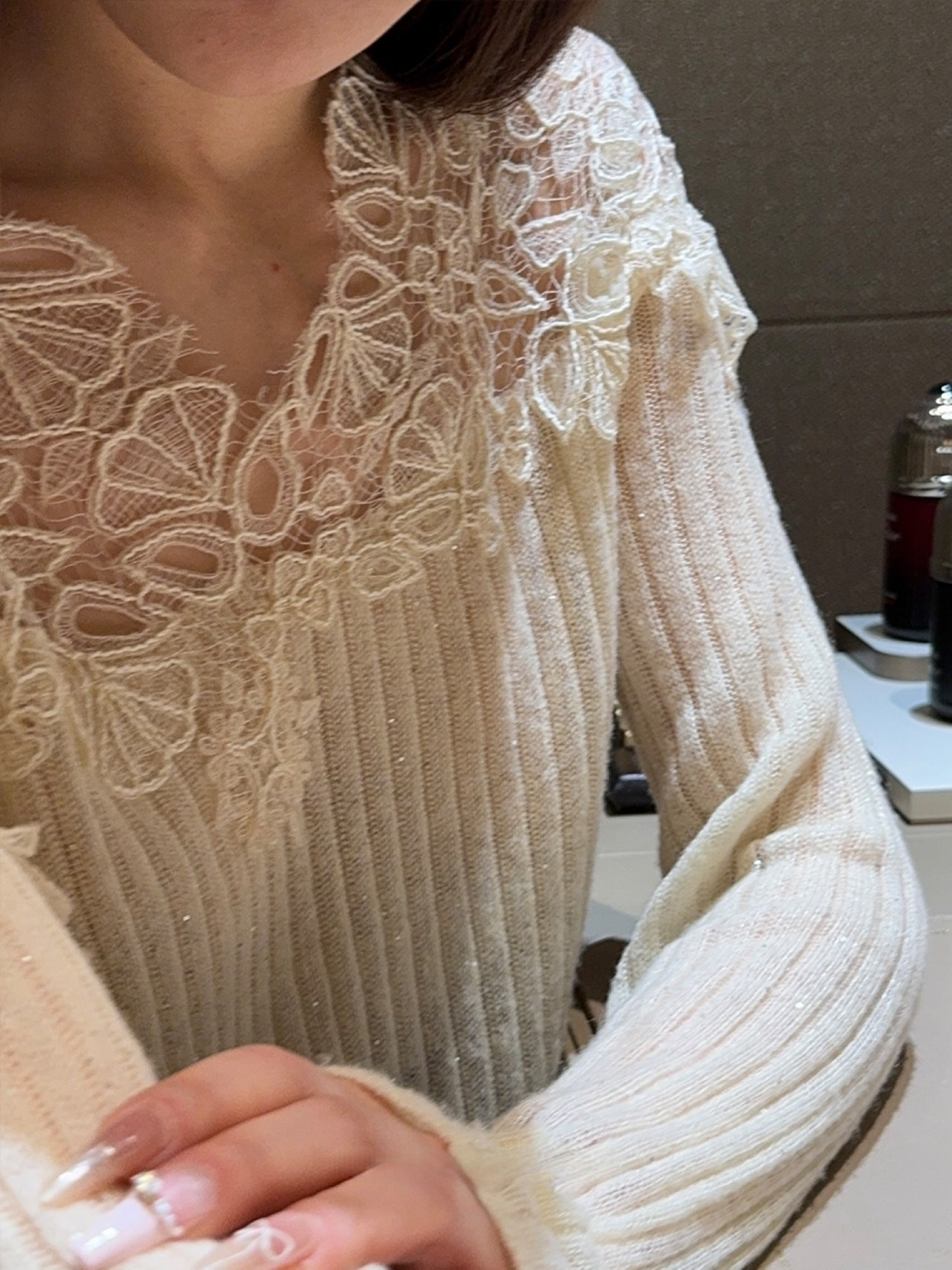 ハーフレース エリーニット ハーフレース エリーニット