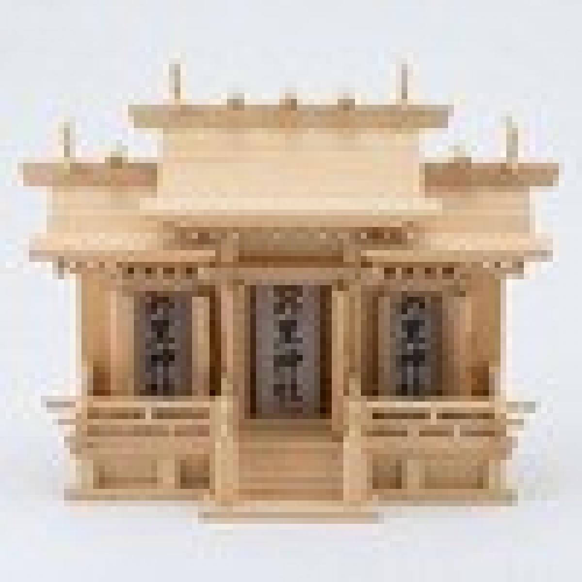 静岡木工 神棚の里 屋根違い三社 桧(小) 神棚 日本製 静岡木工 神棚の里 屋根違い三社 桧(小) 神棚 日本製