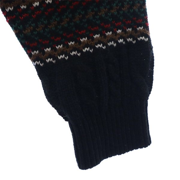 ウールブレンド 総柄 ゴルフ 長袖 セーター L ブラック スポーツ ニット メンズ