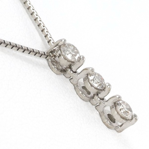 K18 18金 WG ホワイトゴールド ネックレス ダイヤ 0.2 約45cm