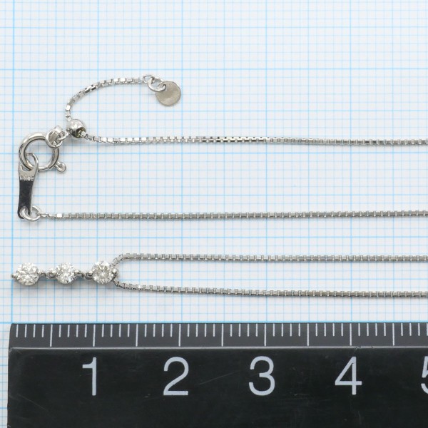 K18 18金 WG ホワイトゴールド ネックレス ダイヤ 0.2 約45cm