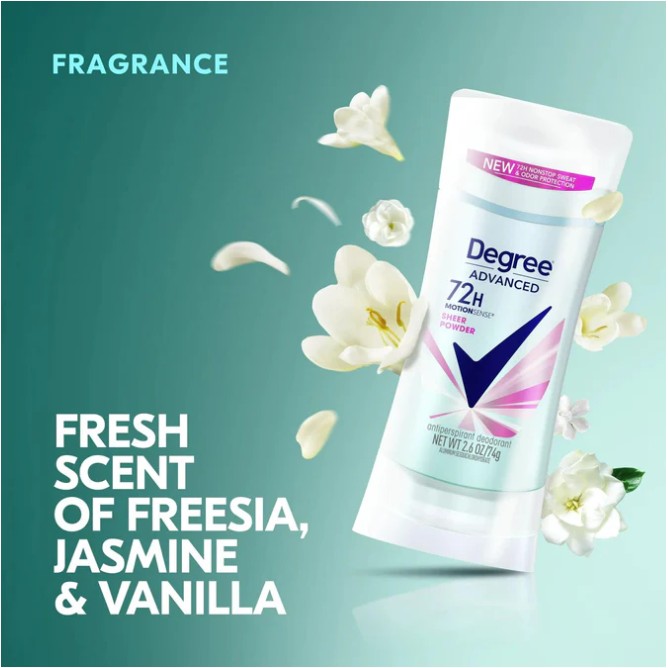Degree Advanced 72H Motion Sense Sheer Powder Antiperspirant Deodorant 2.6 oz - 12 Pack Degree Advanced 72H Motion Sense Sheer Powder Antiperspirant Deodorant 2.6 oz - 12 Pack