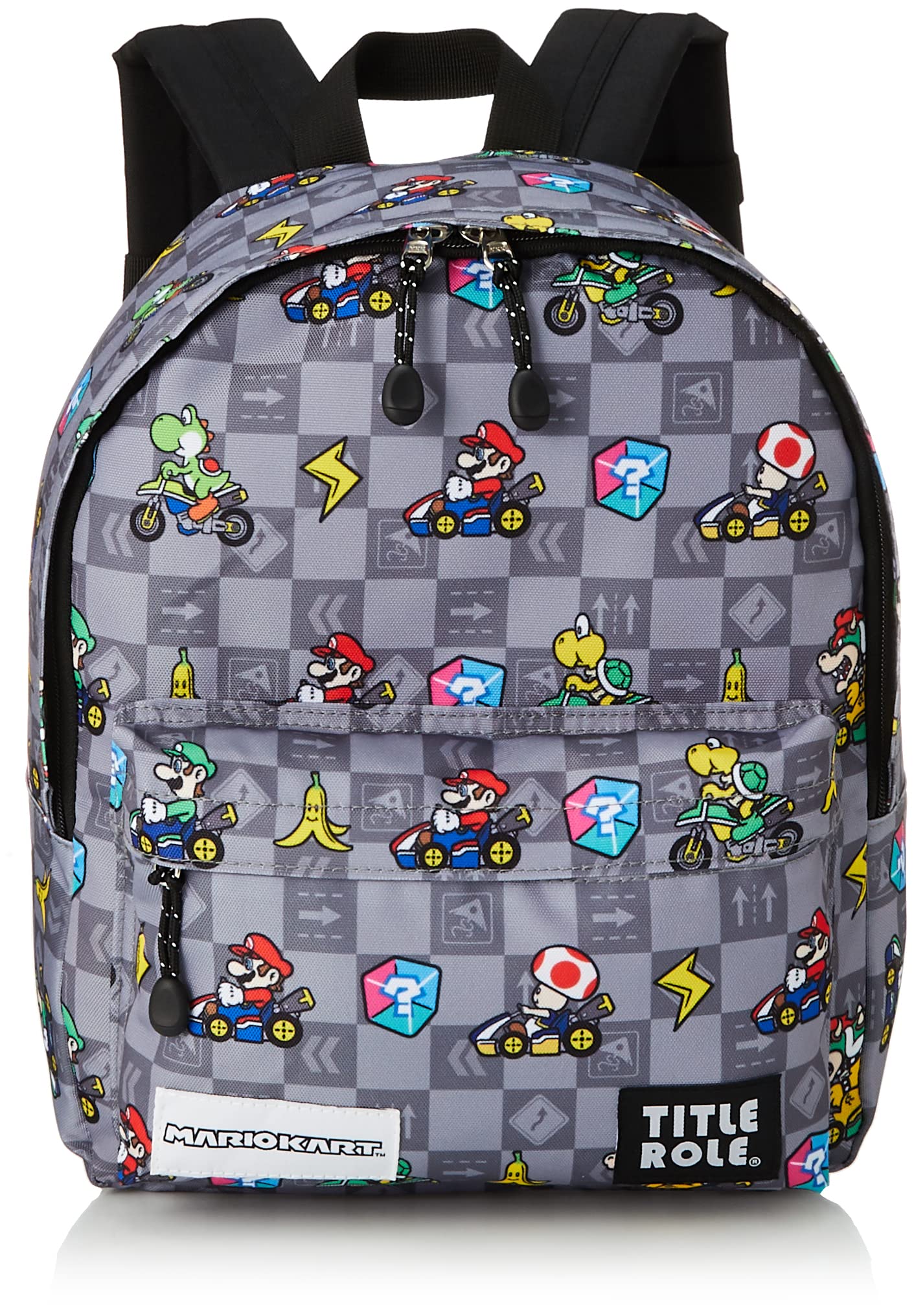 [タイトルロール] リュック マリオカート キッズ マリオ ルイージ グッズ 大容量 B5収納 ブラック F